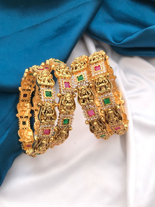Premium Matt with Kempu Stone Bangles