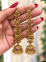 Premium Matt with Kempu Stones Earrings