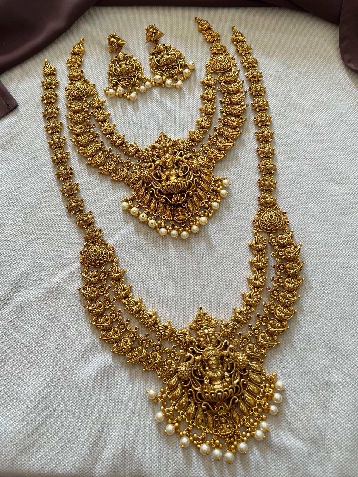 Nakshi Work with Kempu Stones Bridal Combo