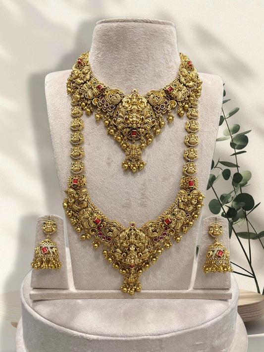 Nakshi Work with Coral Beads Bridal Combo Set