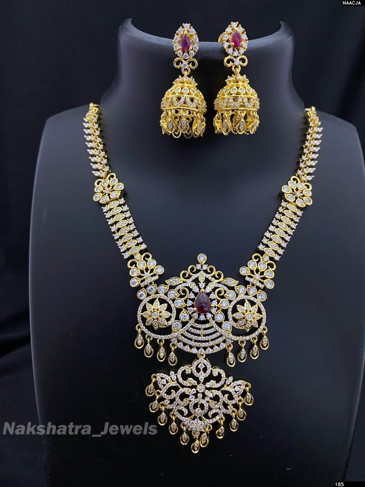 AD Stones Necklace (Gold Polish)