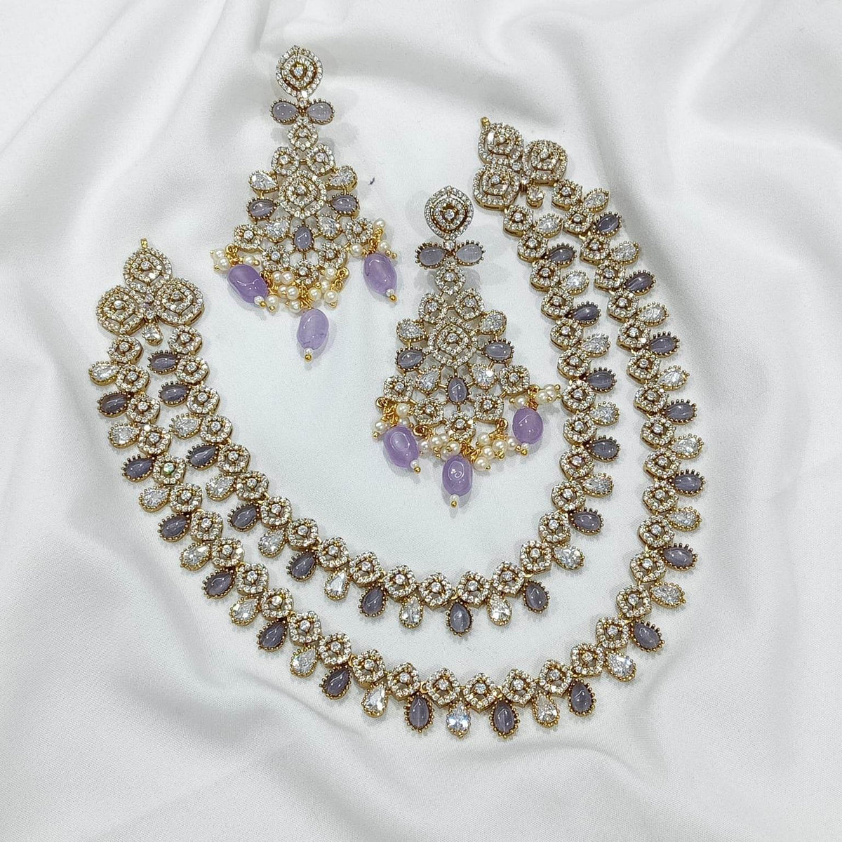 Victorian Polish with AD Stones Necklace