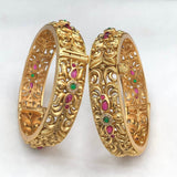 Premium Matt with Kempu Stones Bangles - Nakshatra Jewels