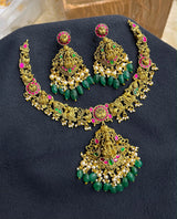 Nakshi Work with Kundan Stones Bridal Necklace