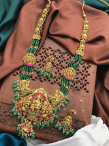 Nakshi Work With Jaadu Kundan Stones Pendent with Beads Haram - Nakshatra Jewels