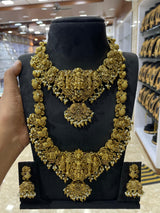 Nakshi work with Kempu Stones Bridal Combo Set