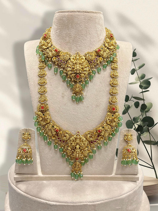 Nakshi Work with Coral Beads Bridal Combo Set