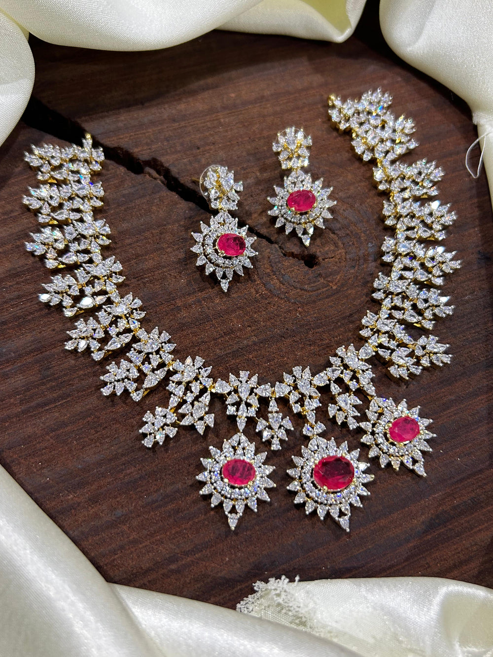 American Diamond Stones Bridal Necklace