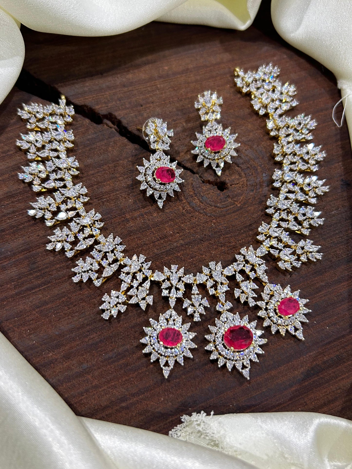 American Diamond Stones Bridal Necklace
