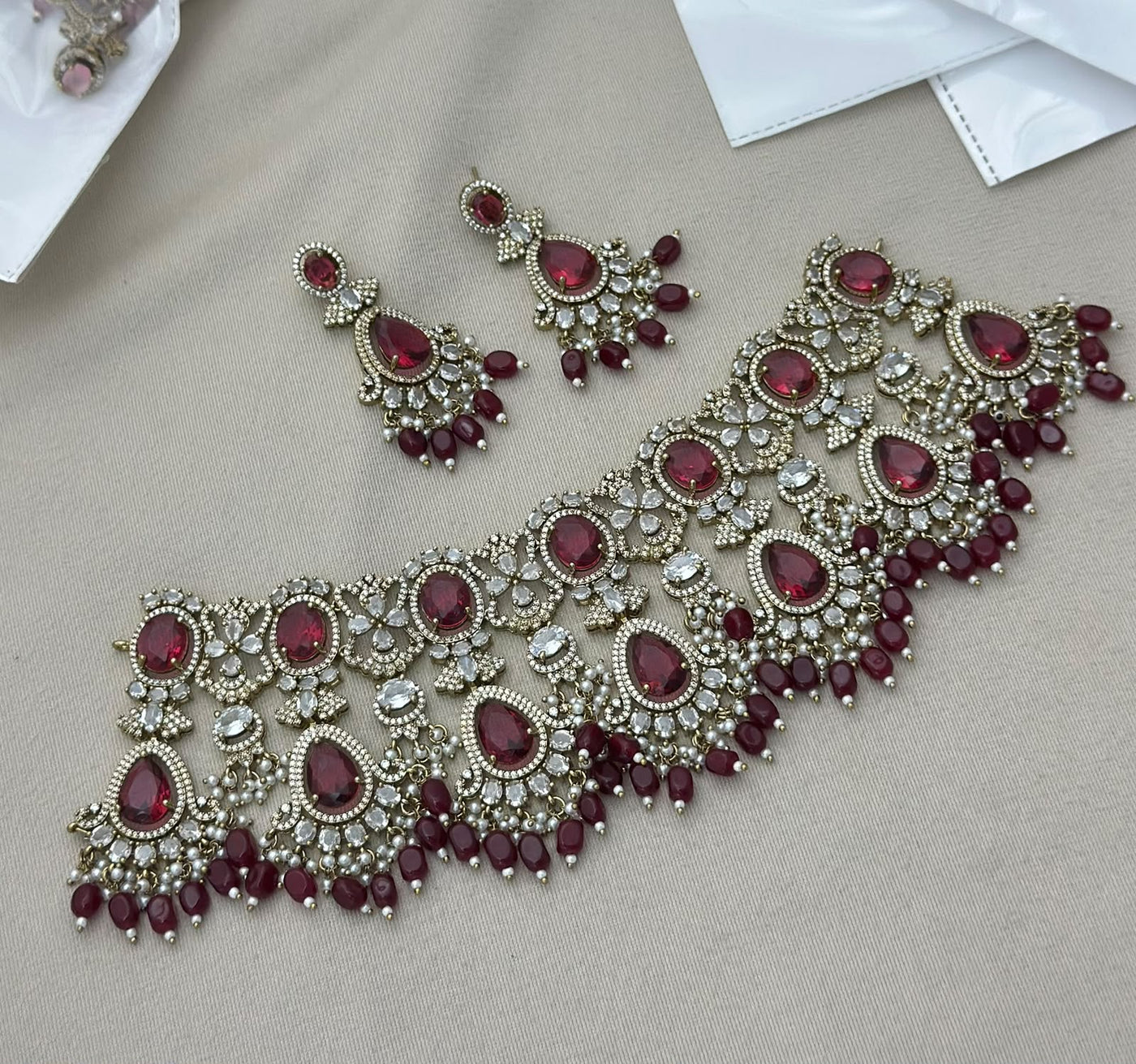 Victorian Polish with AD Stones Bridal Choker