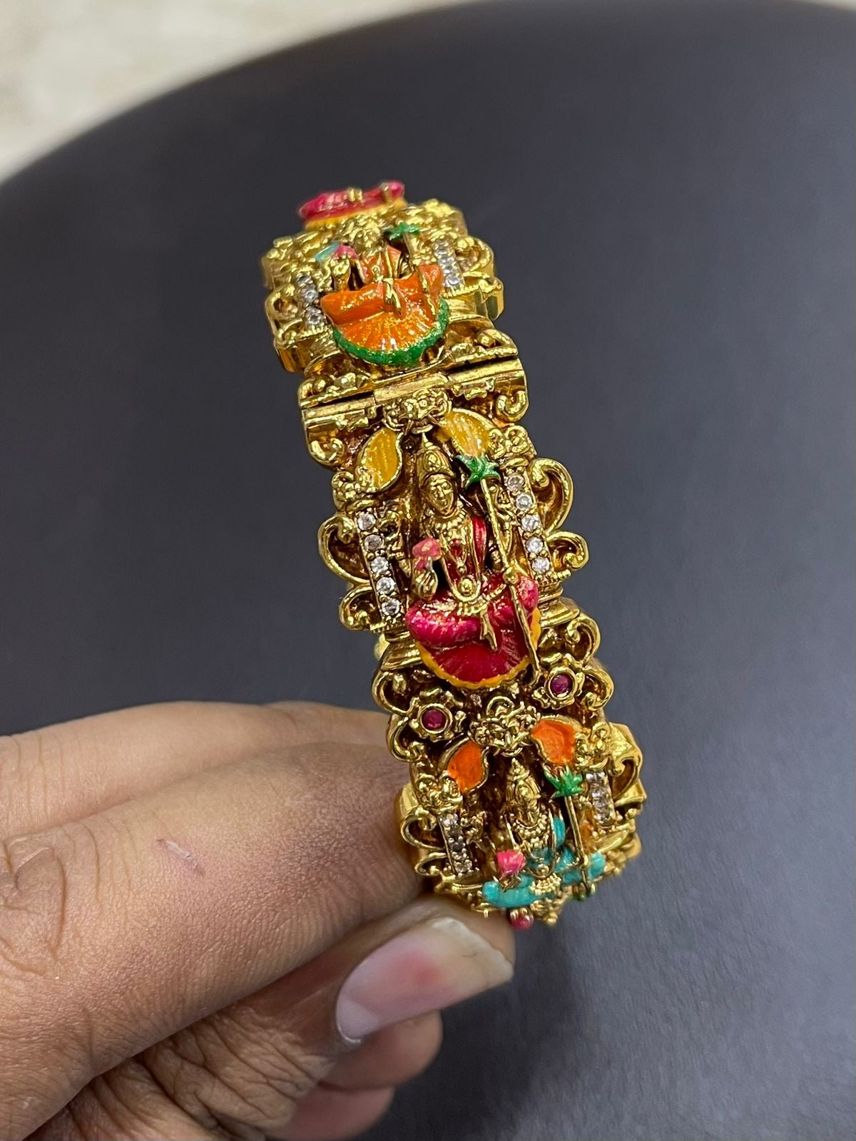 Nakshi Work with AD Stone Bangles (Openable)