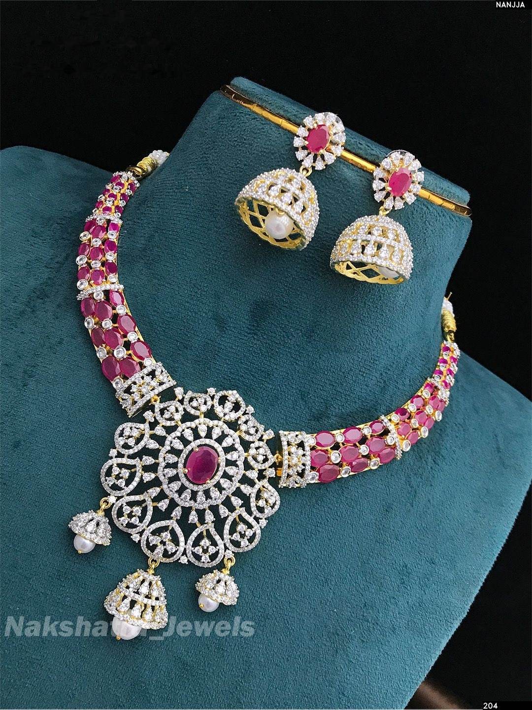 American Diamond Stones Bridal Necklace