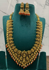 Nagasi Work with Kempu Stones Bridal Haram - Nakshatra Jewels