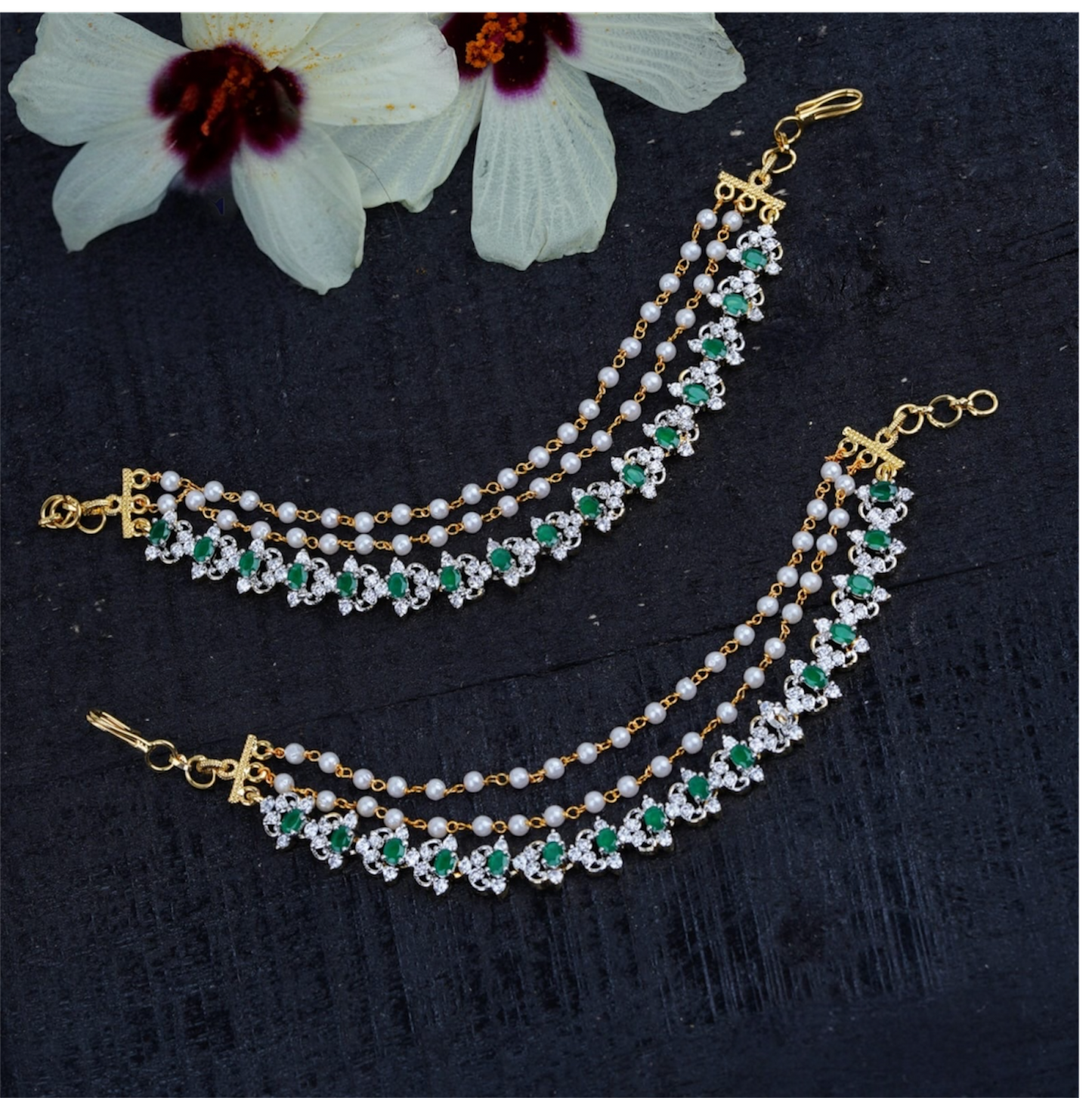 AD Stones Ear Chains