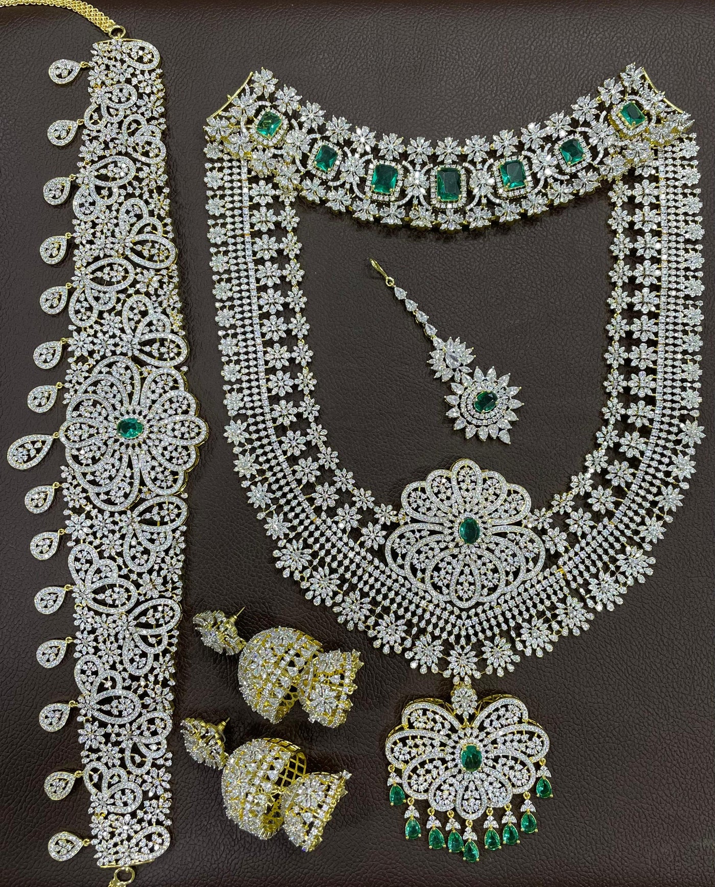 American Diamond Stones Bridal Combo Set