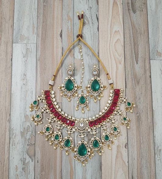Mossianite and AD Stones Bridal Necklace