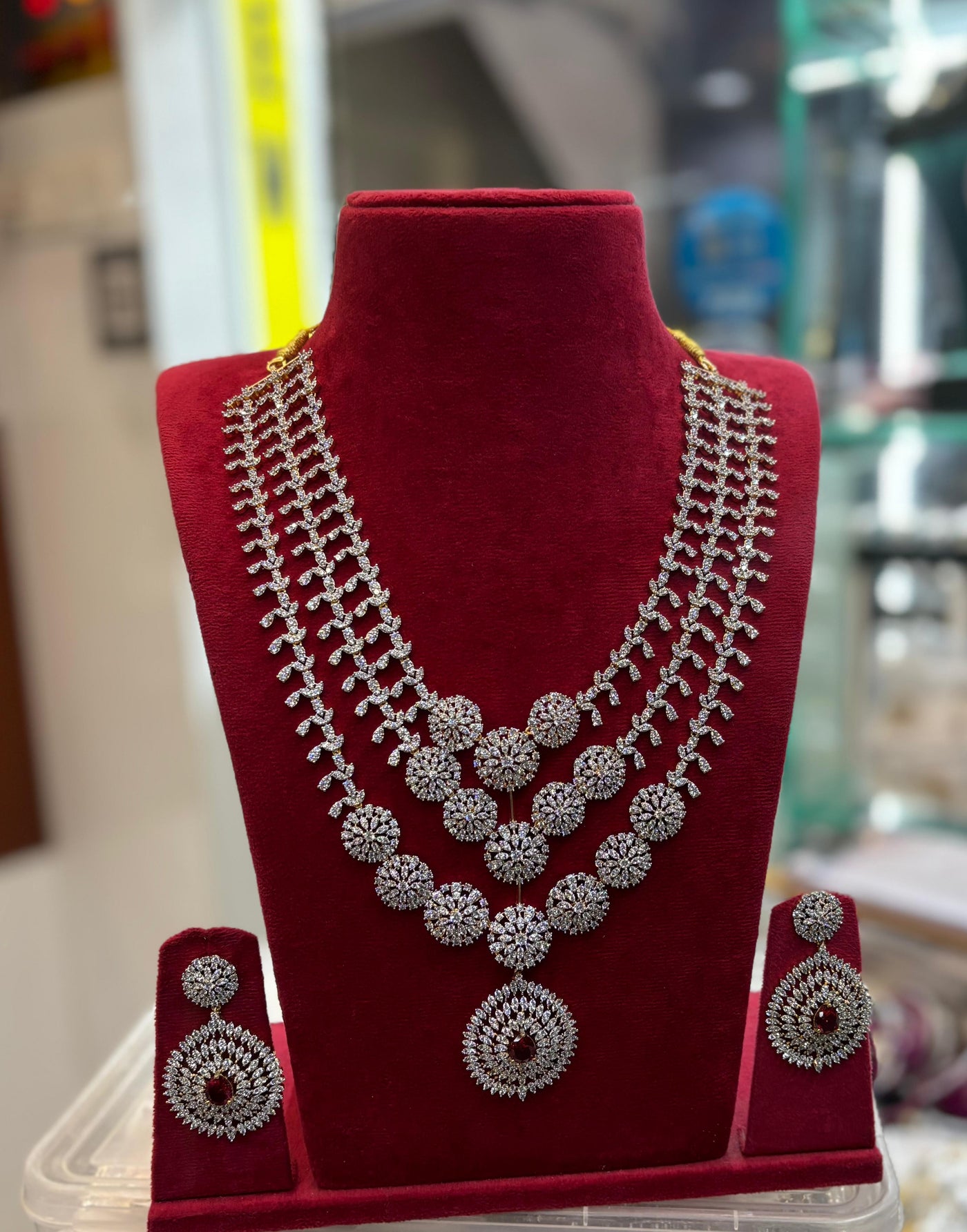 American Diamond Stones Bridal Layer Haram