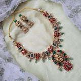 Nakshi Work with Coral Beads Necklace - Nakshatra Jewels