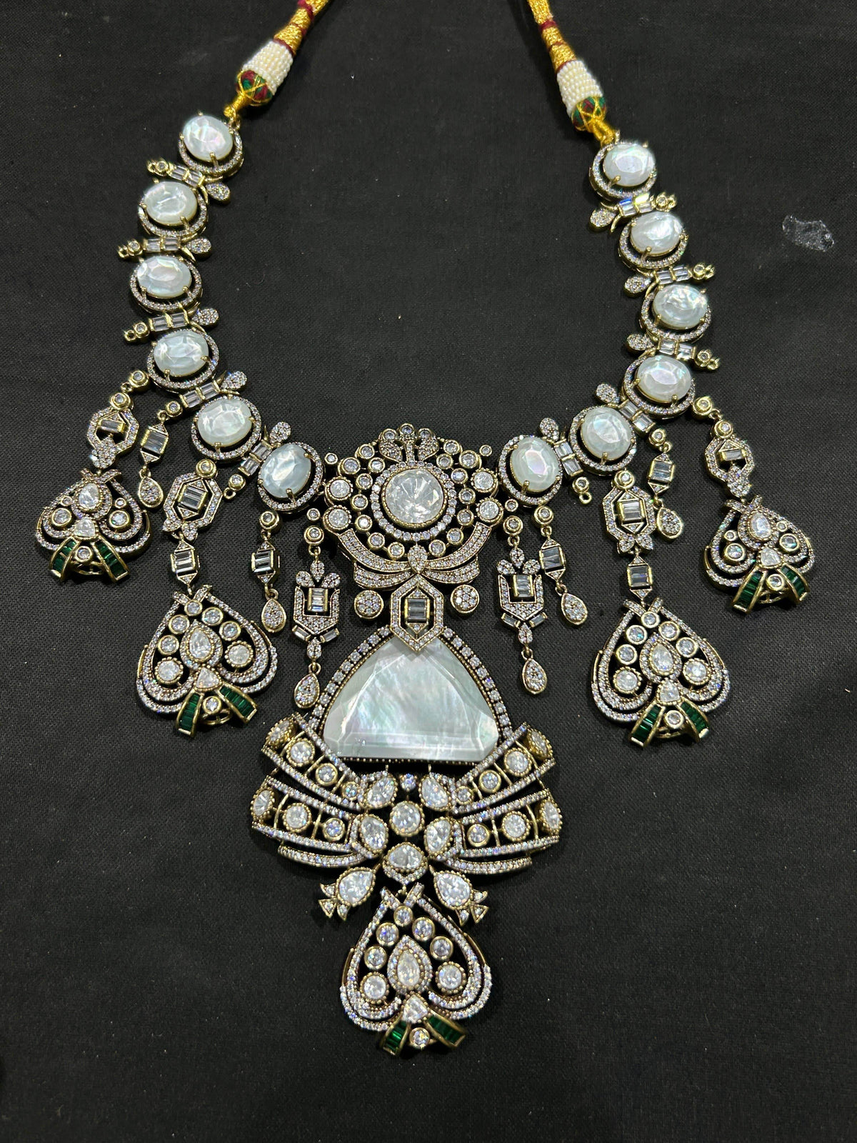 Moissanite and Doublet Stones Bridal Necklace