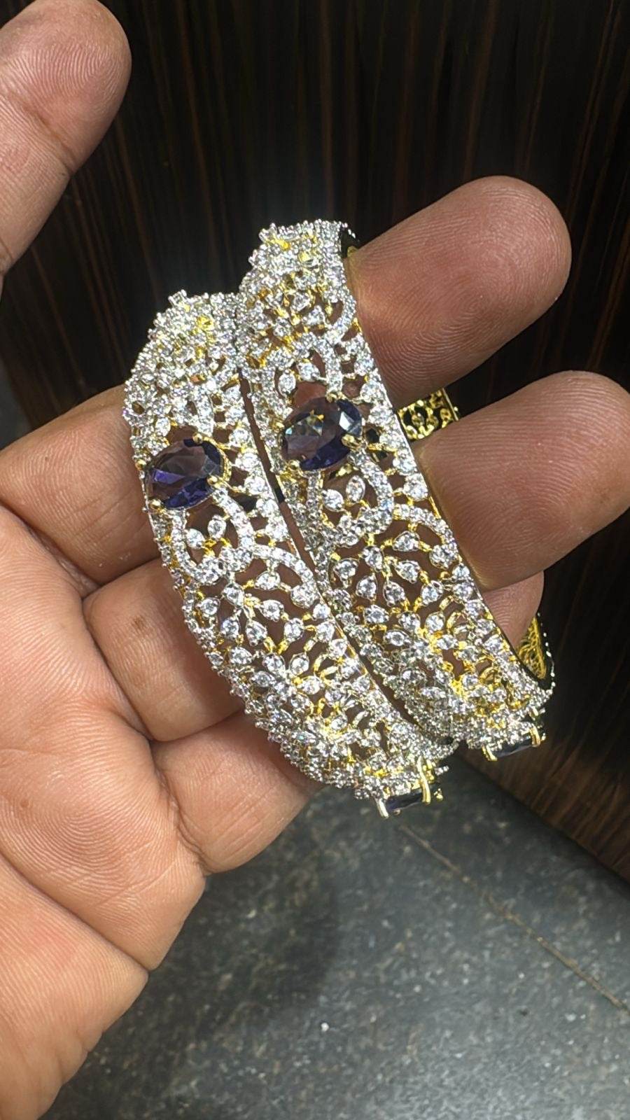 AD Stone Bangles - Nakshatra Jewels