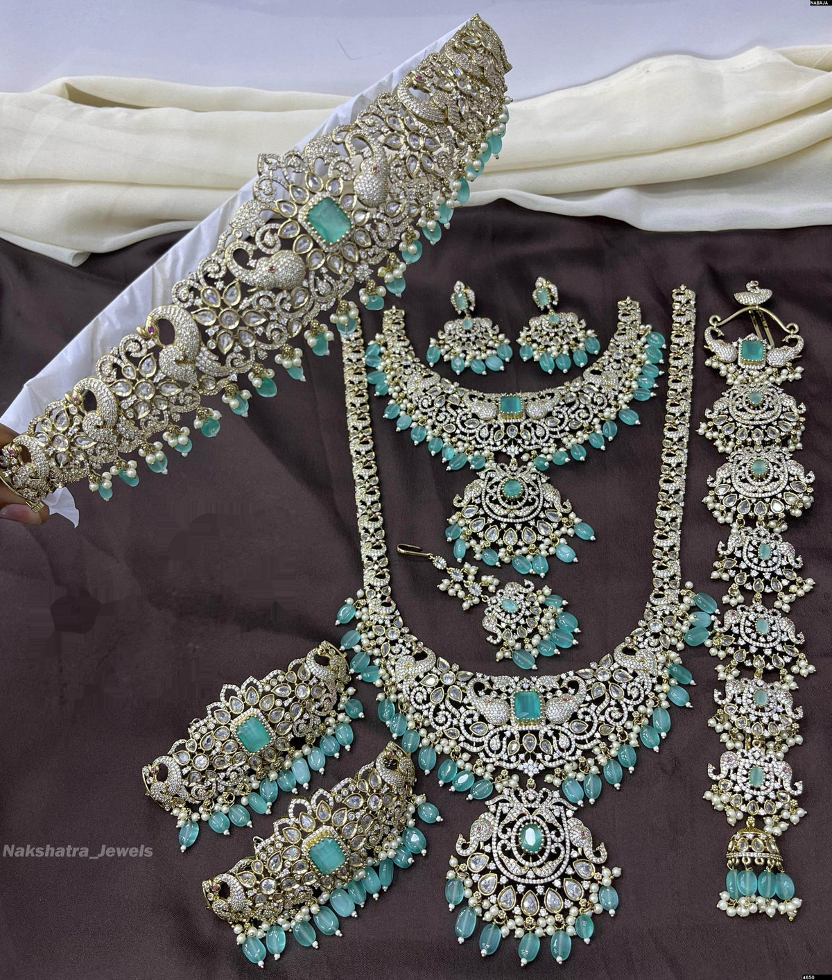 Victorian Polish AD Stones Bridal Set