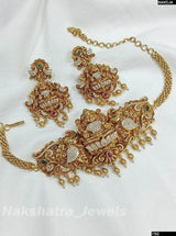Nakshi work with AD Stones Choker - Nakshatra Jewels