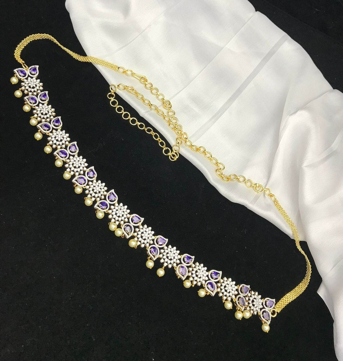 American Diamond Stones Hip Chain