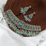 Victorian Polish with AD Stones Bridal Choker - Nakshatra Jewels
