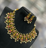 Nakshi Work with Kundan Stones Necklace