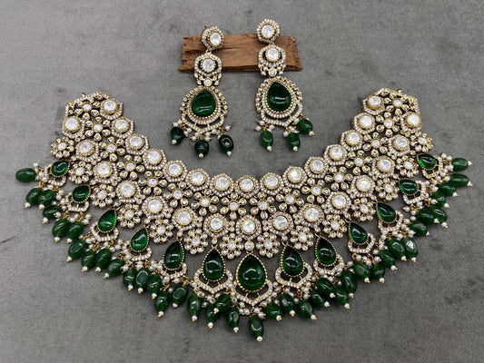 Victorian Polish with AD Stones Bridal Choker - Nakshatra Jewels