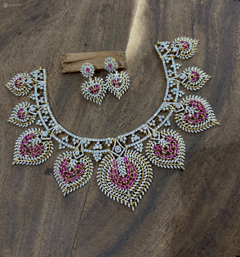 Victorian Polish with AD Stones Designer Necklace