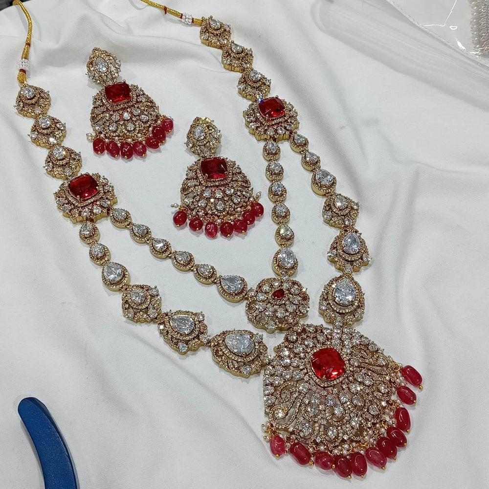 Moissanite & AD Stones Bridal Layer Haram - Nakshatra Jewels