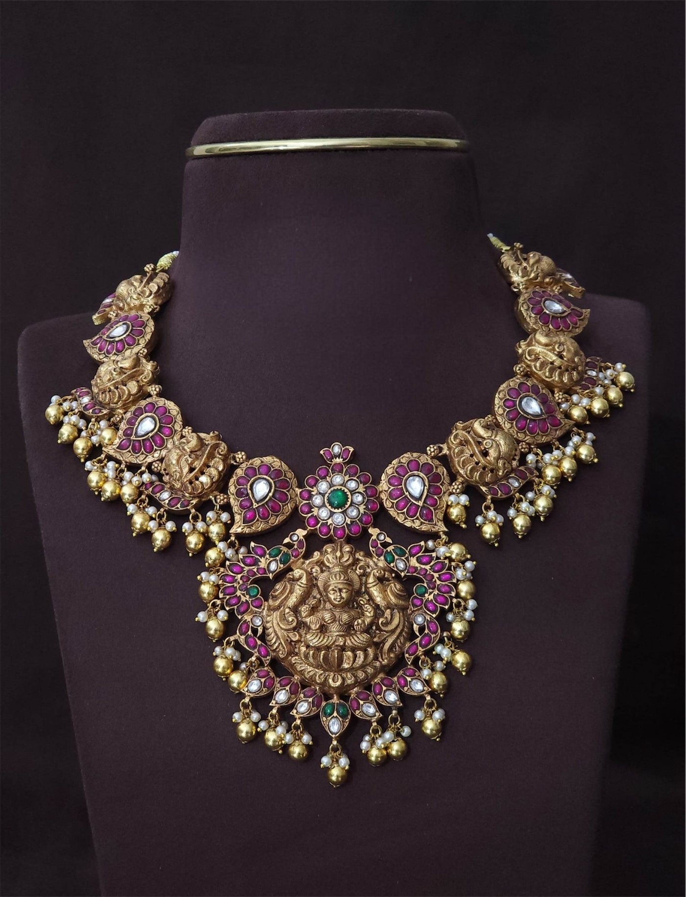 Nakshi Work with Jaadu Kundan Stones Bridal Necklace