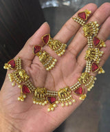 Premium Matt with AD Stones Necklace - Nakshatra Jewels