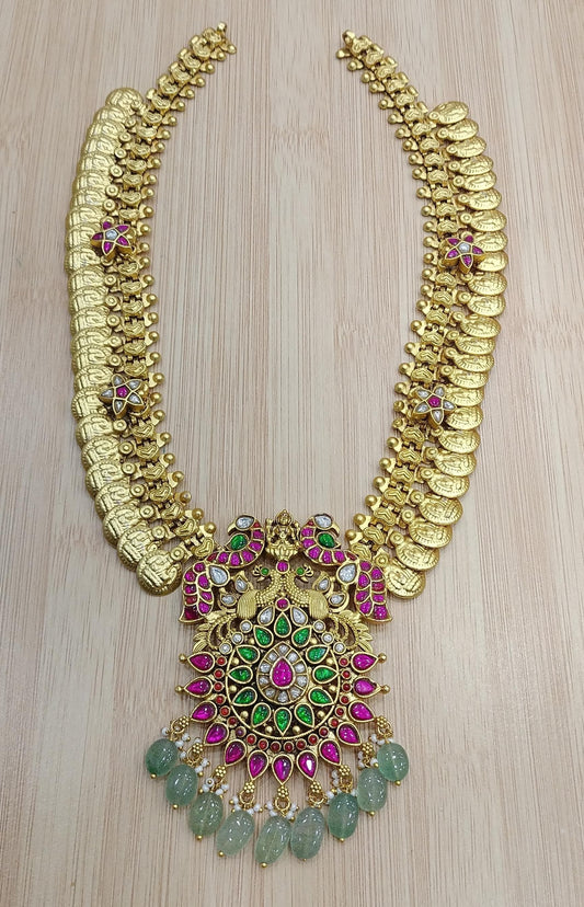 Premium Kaasu Mala With Jaadu Kundan Stones Pendent