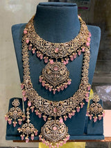 Victorian Polish with AD Stones Bridal Combo Set - Nakshatra Jewels