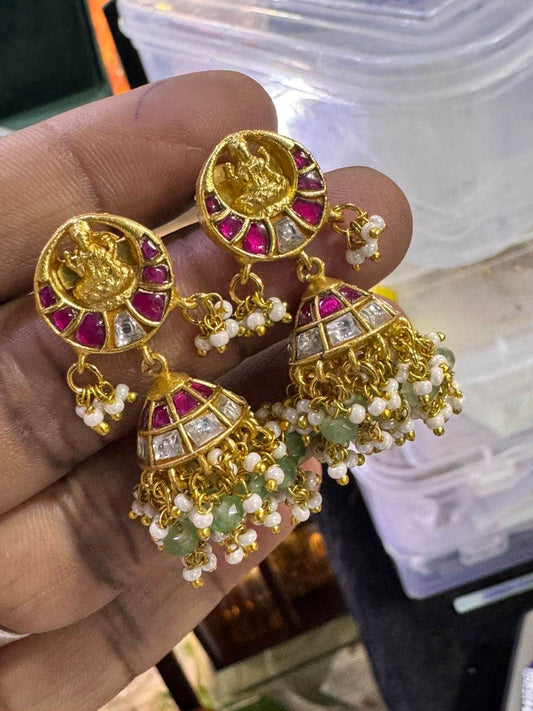 Jaadu Kundan Stones Bridal Earrings - Nakshatra Jewels