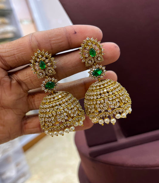 Victorian Polish AD Stone Earrings