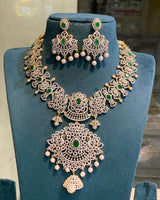 American Diamond Stones Bridal Necklace - Nakshatra Jewels