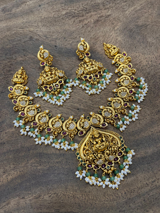 Nakshi work with AD Stones Necklace