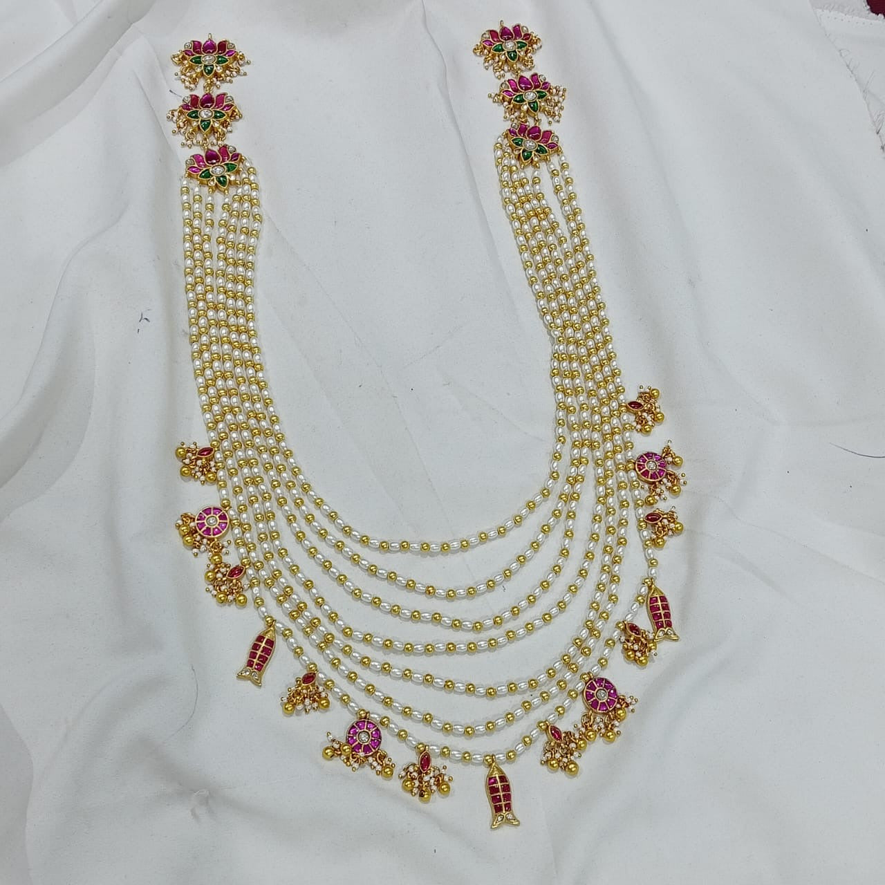 Jadau Kundan Stones Bridal Pearl Haram