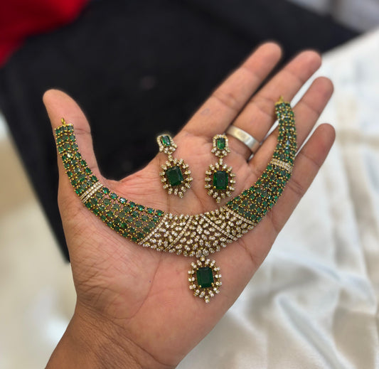 Victorian Polish AD Stones Necklace