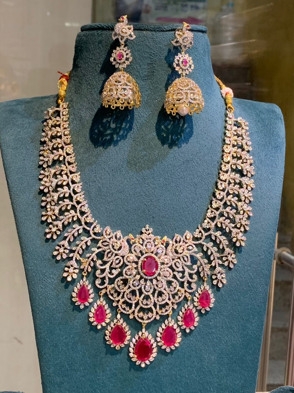 American Diamond Stones Bridal Necklace