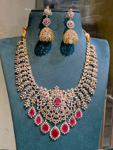 American Diamond Stones Bridal Necklace