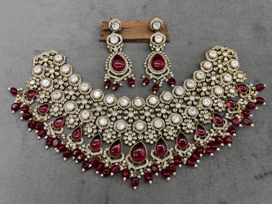 Victorian Polish with AD Stones Bridal Choker - Nakshatra Jewels