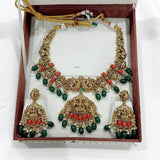 Nakshi work with Coral Beads Necklace - Nakshatra Jewels