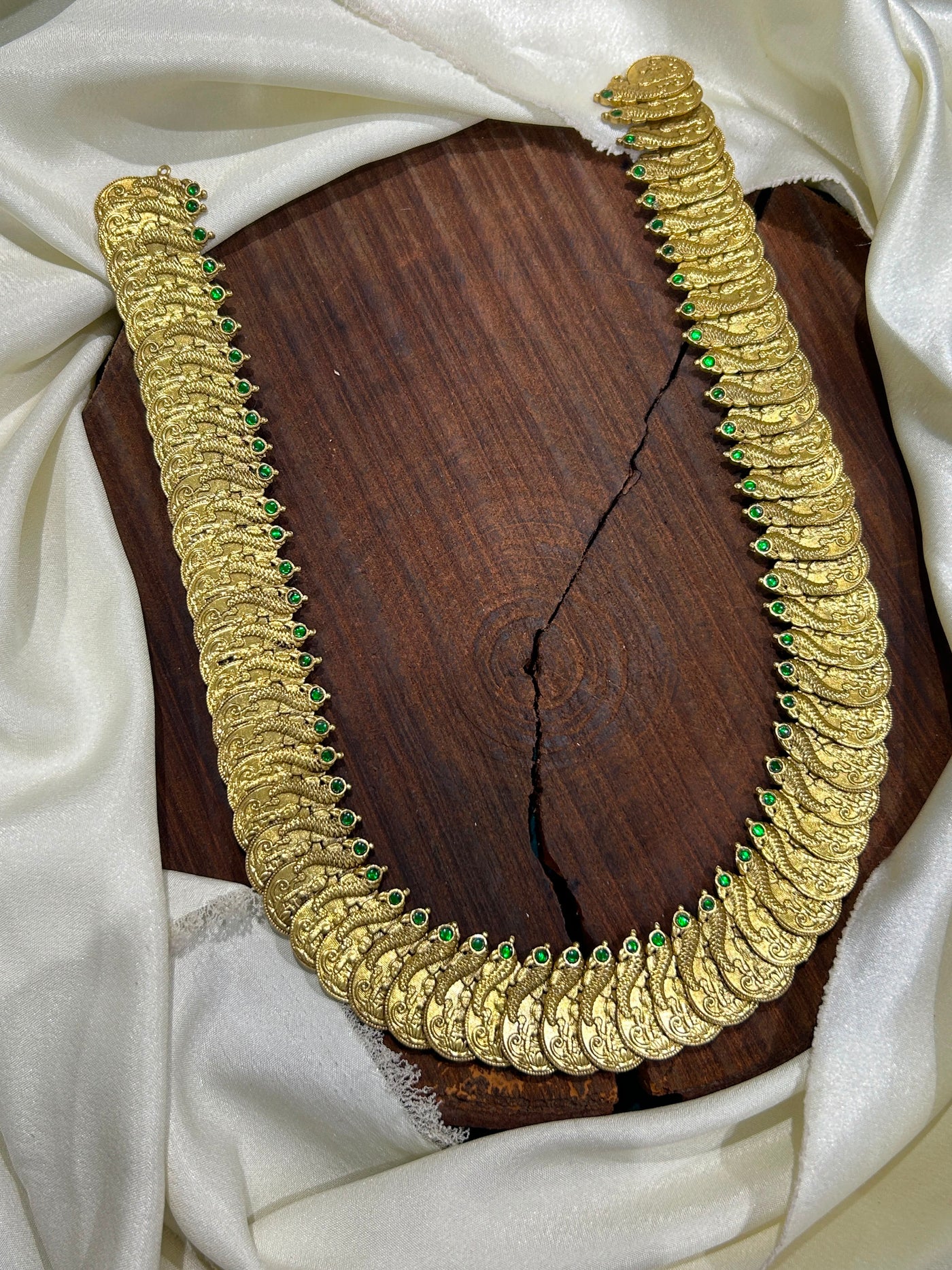 Nakshi Work with Kempu Stones Bridal Kaasu Haram
