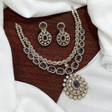 Victorian Polish AD Stones Layer Necklace - Nakshatra Jewels