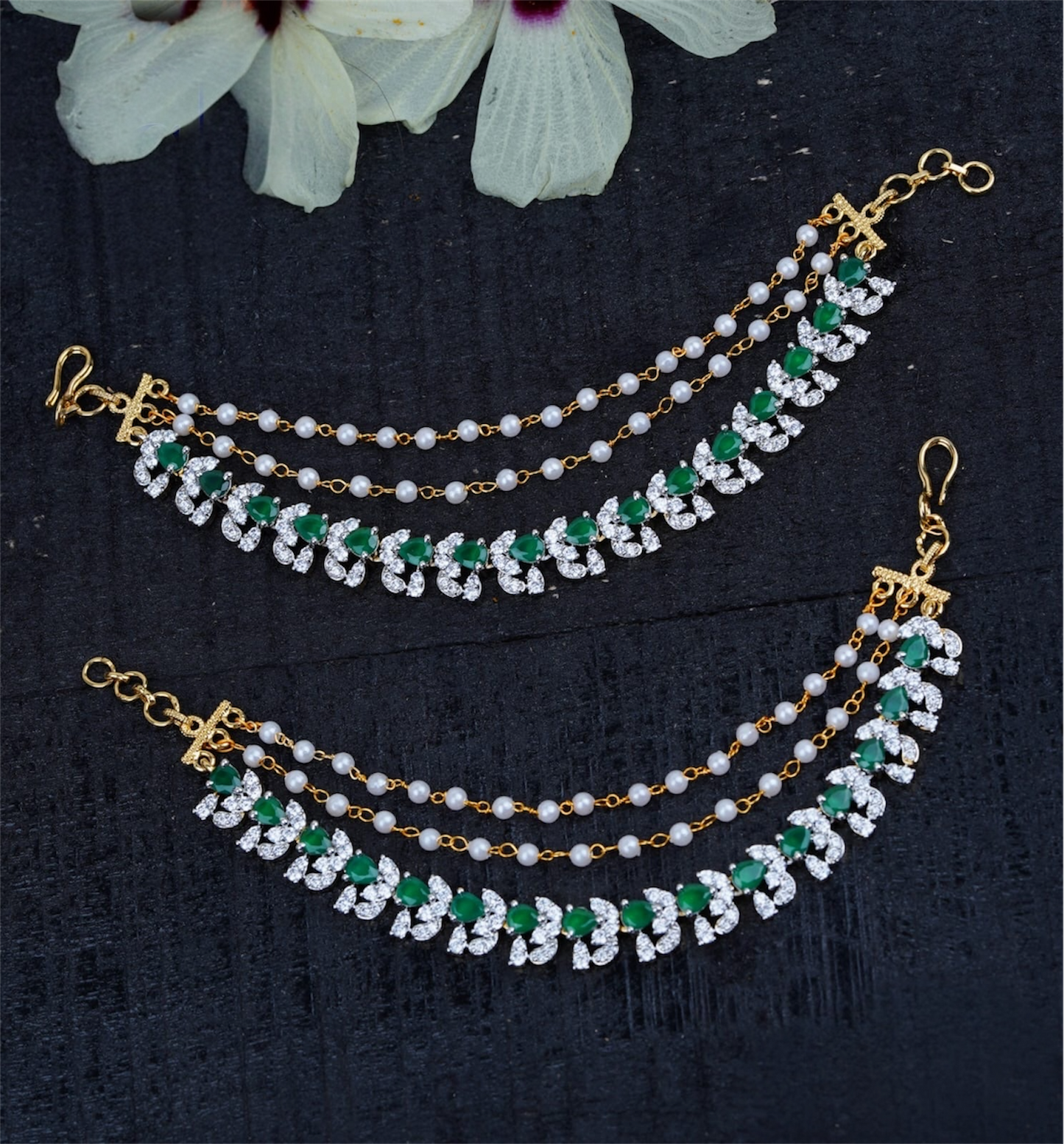 AD Stones Ear Chains