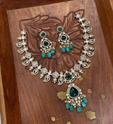 Victorian Polish with Moissanite Stones Necklace - Nakshatra Jewels
